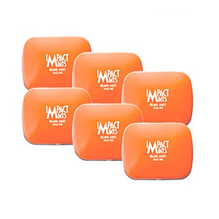 Combo 6 hộp kẹo ngậm không đường Impact Mints hương Cam + Vitamin C 14gr