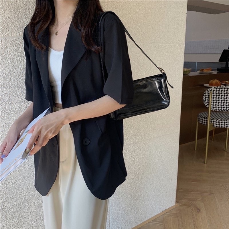 Áo blazer ngắn tay cúc sau | BigBuy360 - bigbuy360.vn