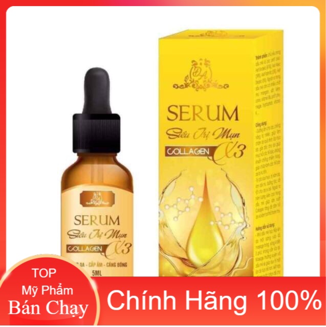 Serum Mụn Collagen x3 Siêu Mụn Chính Hãng Serum Mụn Đông Anh Xóa Mụn Collagen x3