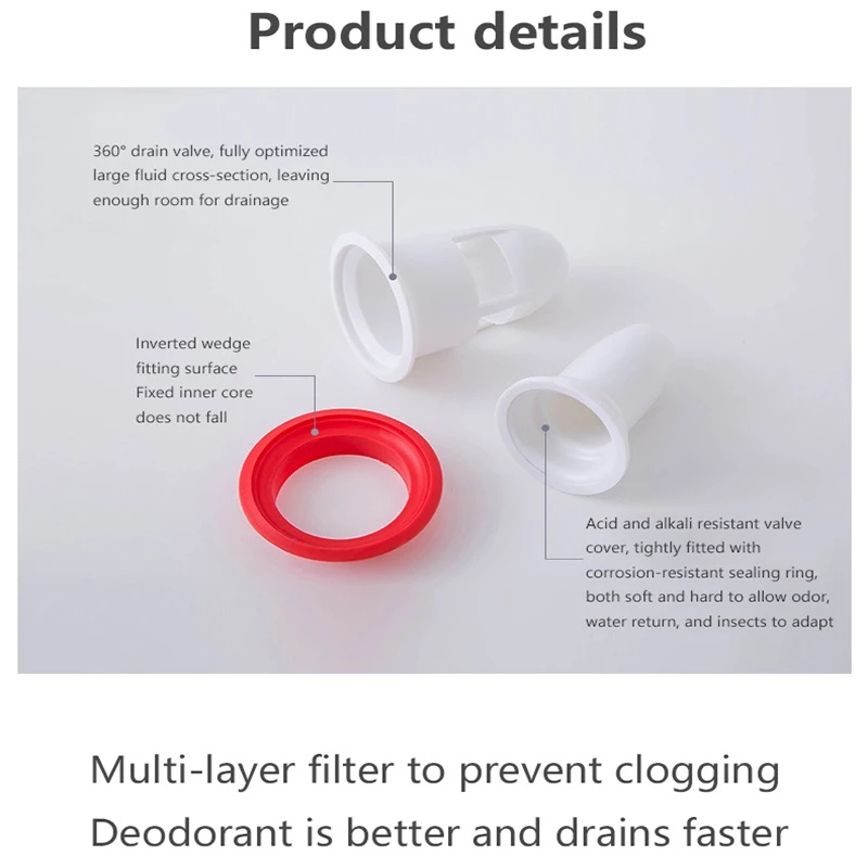 Lõi Lọc Khử Mùi Bằng Silicone Tiện Dụng Cho Lỗ Thoát Nước Nhà Vệ Sinh Nút Chặn Mùi Hôi Cống, Ngăn Vi Khuẩn