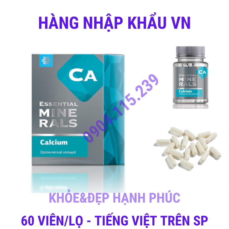 Thực phẩm bảo vệ sức khỏe Essential Minerals Calcium – 60 viên/lọ