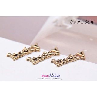 SET 2 CÁI - Charm chữ Lucky  dùng trang trí may mặc, phụ kiện thời trang, phụ liệu may mặc, phụ kiện tóc, DIY