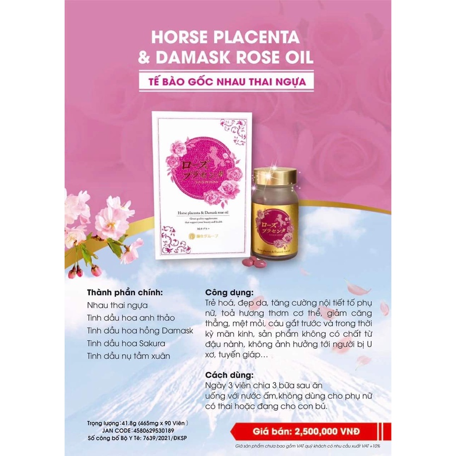 TẾ BÀO GỐC NHAU THAI NGỰA ♻️CHÍNH HÃNG ♻️Giảm 20k khi nhập mã  - HORSE PLACENTA DAMASK ROSE OIL