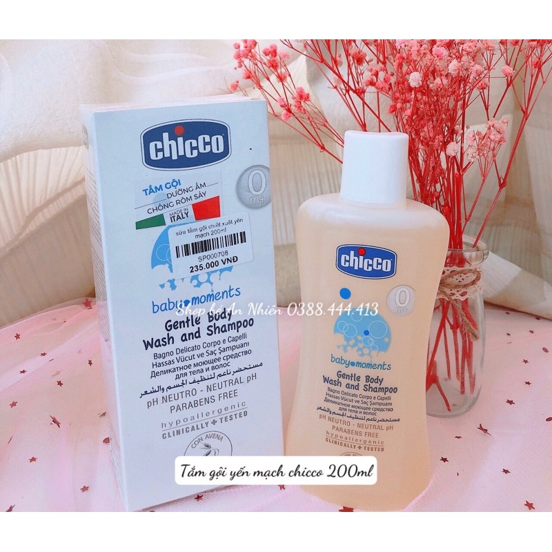 TẮM GỘI CHICCO CHIẾT XUẤT YẾN MẠCH 200ml