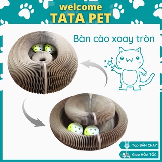 Đồ chơi cho mèo, đồ chơi bàn cào ma thuật xoay tròn thay đổi hình dạng cho mèo