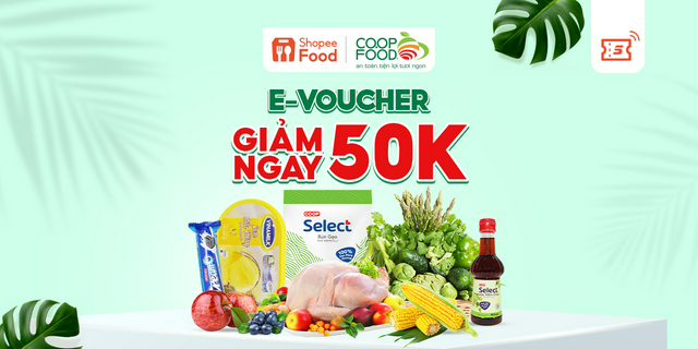 [E-voucher] - Giảm 50K đơn từ 249K khi đặt hàng siêu thị Co.op Food tại ShopeeFood trên Shopee