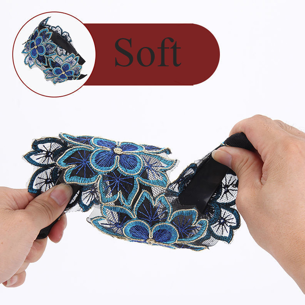 Băng Đô Ren Thêu Hoa Chống Trượt Thời Trang Cho Nữ