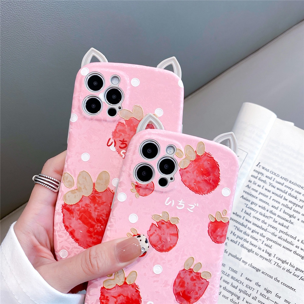 Ốp Điện Thoại TPU Mềm Hình Tai Mèo 3D Cho iPhone 11 12 13 14 Pro Max 12Pro 13Pro 14Pro 14Plus X XS Max XR 7 8 Plus