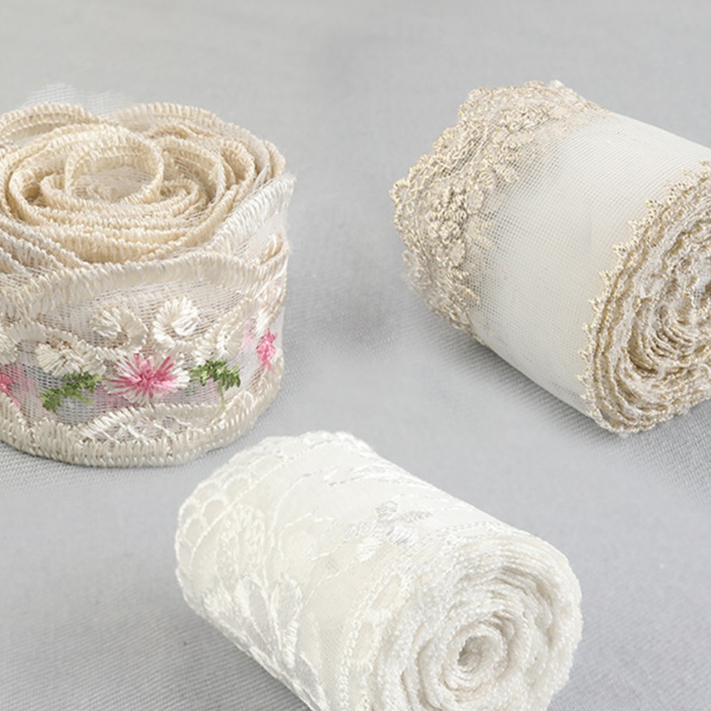 Dây Ren Polyester Bản Rộng Thêu Họa Tiết Xinh Xắn