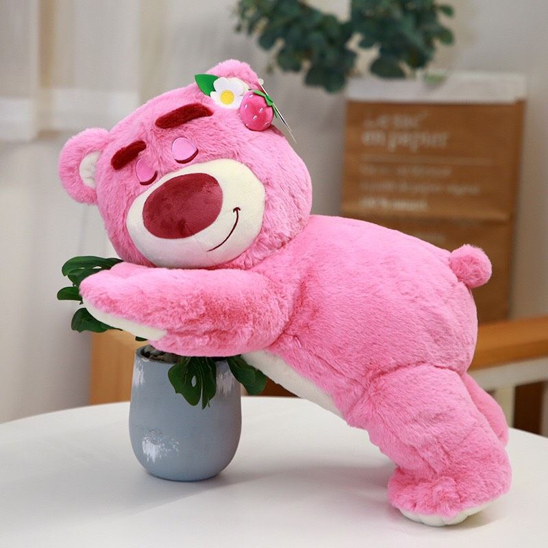 Gấu Bông Lotso Dâu Nằm- Lotso Lông Xù Hàng Quảng Châu Cao Cấp Có Mùi Thơm Nhẹ - Xưởng Gấu Bông Việt Nam
