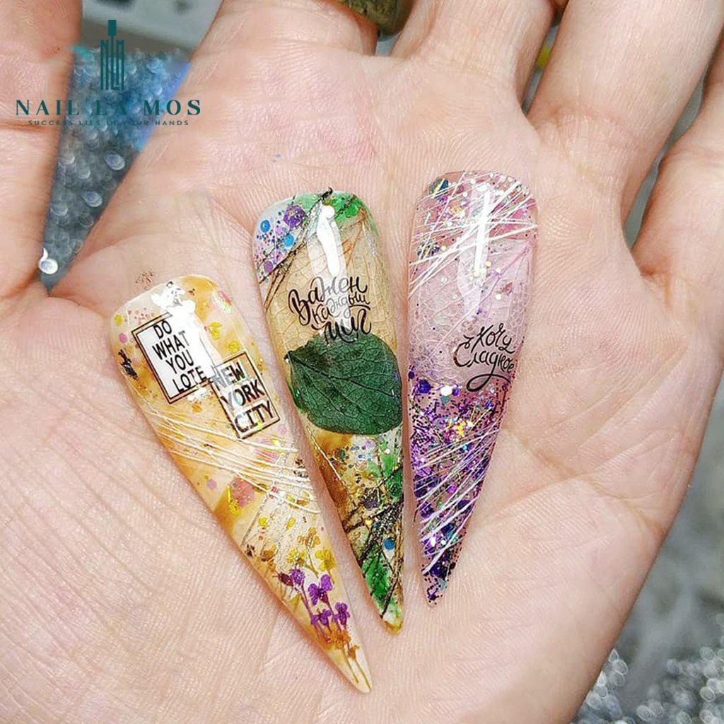 Hoa khô trang trí móng tay - Set 7 màu hoa khô nail, cánh hoa to và mỏng đắp ẩn theo phong cách Hàn Nhật