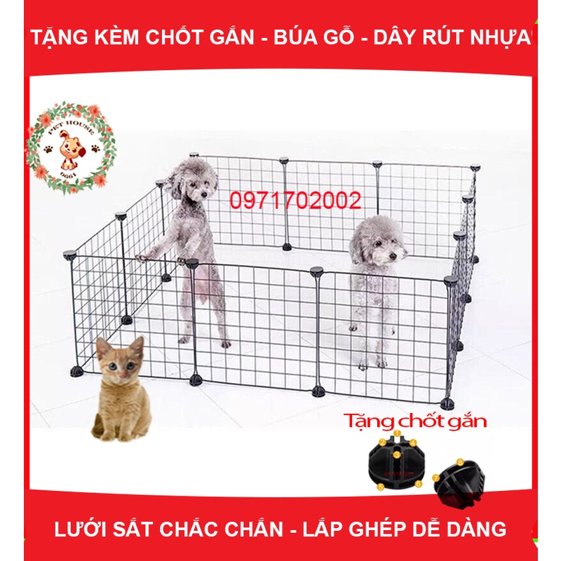 Chuồng quây chó mèo lắp ghép (đã tặng kèm chốt) bán lẻ theo tấm