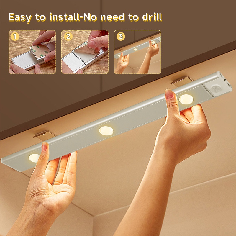 Đèn Led/Đèn USB Tủ quần áo Đèn điều chỉnh độ sáng Tủ quần áo Đèn ba màu 20cm 30cm 40cm Tủ quần áo phòng ngủ