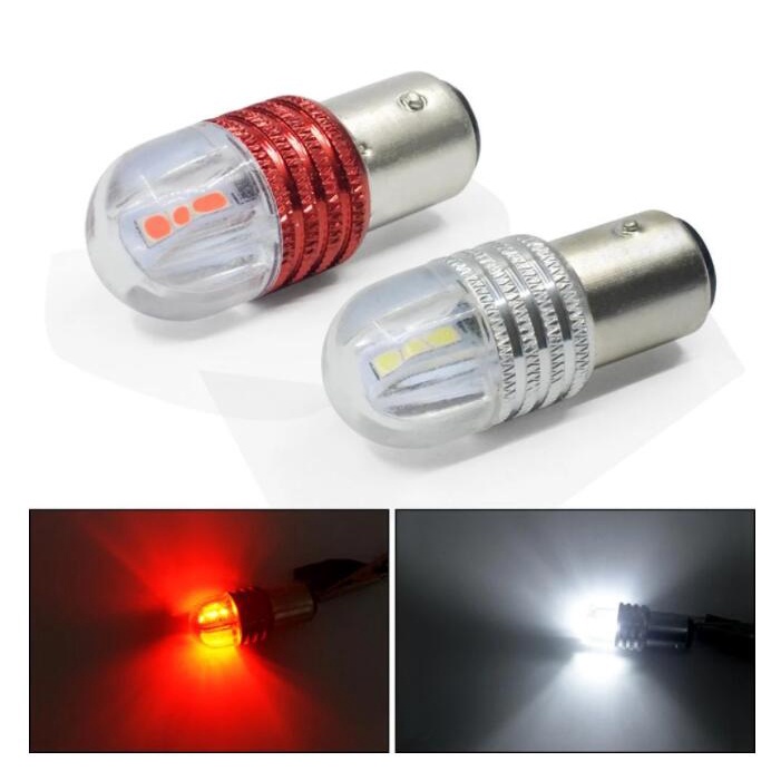 1 Đèn LED Đuôi Xe Máy 1157 Nhấp Nháy Đỏ dc12v Siêu Sáng