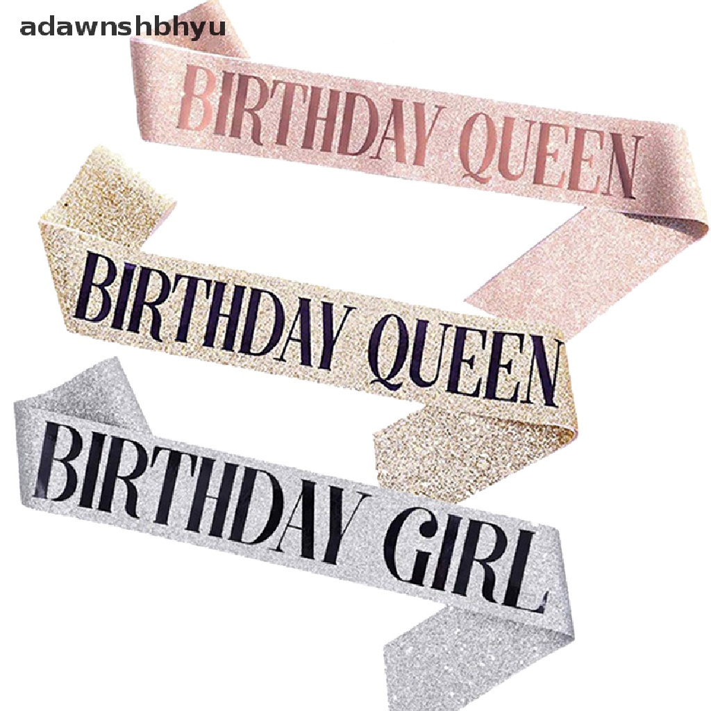 Băng Đeo Chéo Vải Satin In Chữ Birthday Queen / Girl 21