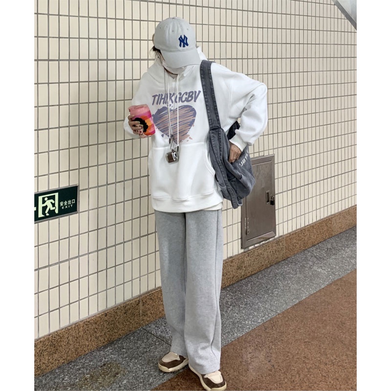 Áo hoodie SELVZE cotton tay dài dáng rộng phong cách đường phố Mỹ chất lượng cao