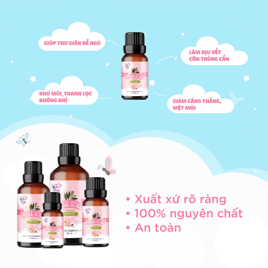 Tinh dầu Tràm gió cho bé BuB&MuM nguyên chất giúp giữ ấm, thơm phòng 10ml