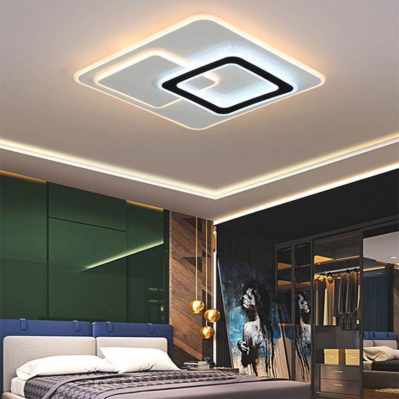 Đèn Ốp Trần Hiện Đại ĐÈN SIÊU RẺ 3 Chế Độ Ánh Sáng, Thiết Kế Đơn Giản Với Các Hình Vuông Lồng Vào Nhau 830-500