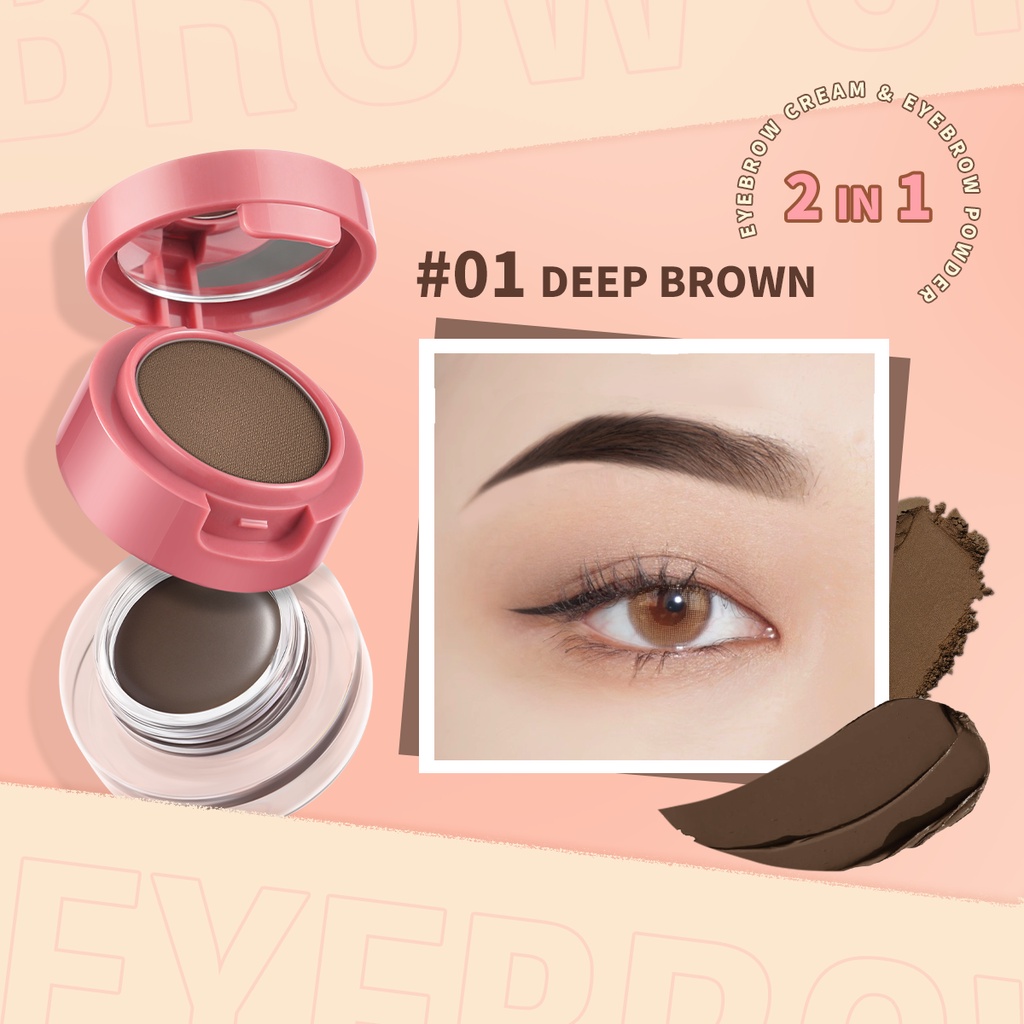 Kem kẻ lông mày PINKFLASH hiệu ứng 2 trong 1 dạng bột gel kèm cọ không thấm nước đa công dụng 60g | BigBuy360 - bigbuy360.vn