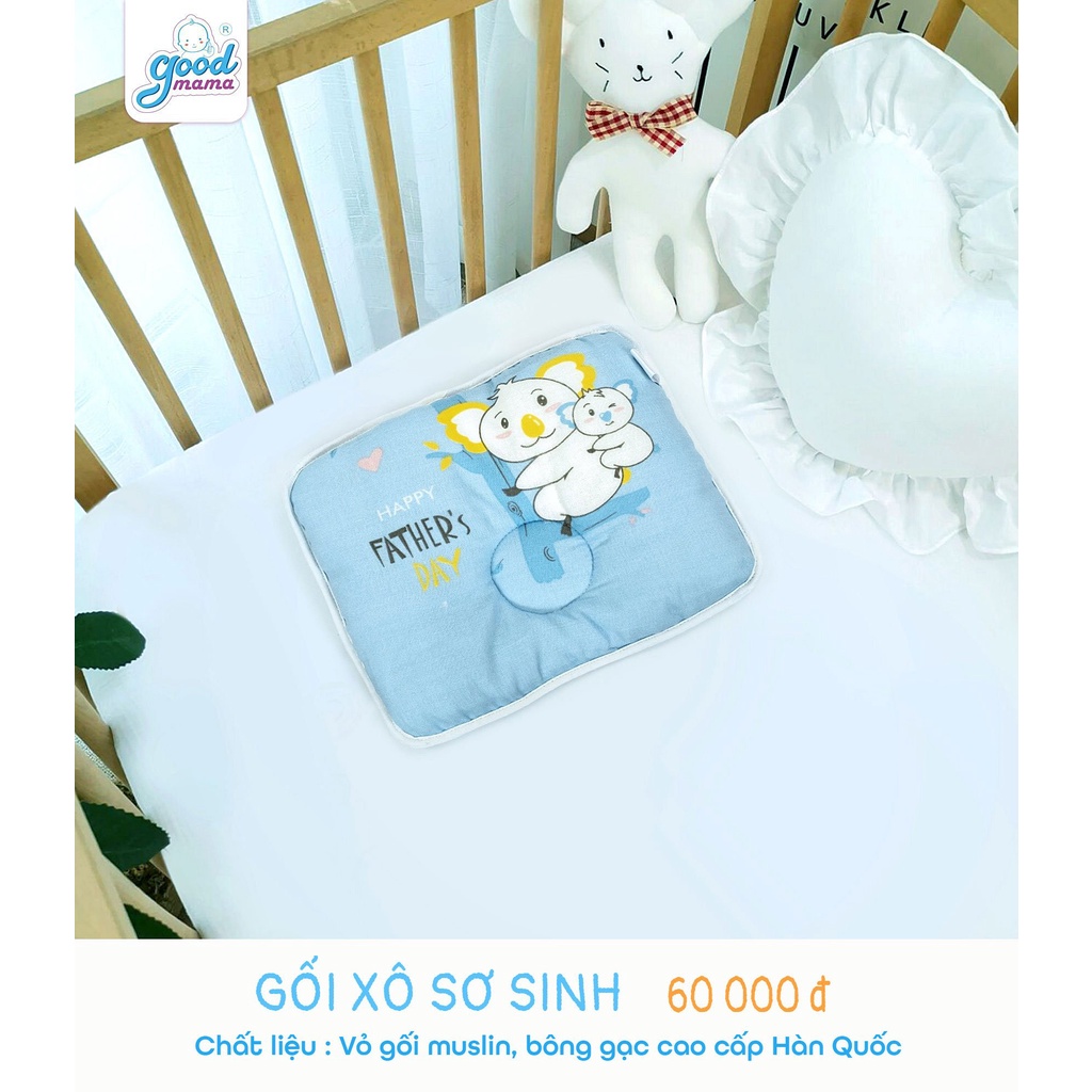 Gối Xô Sơ Sinh Cho Bé Goodmama Thấm Hút Mồ Hôi-Thoáng Khí-Kháng Khuẩn