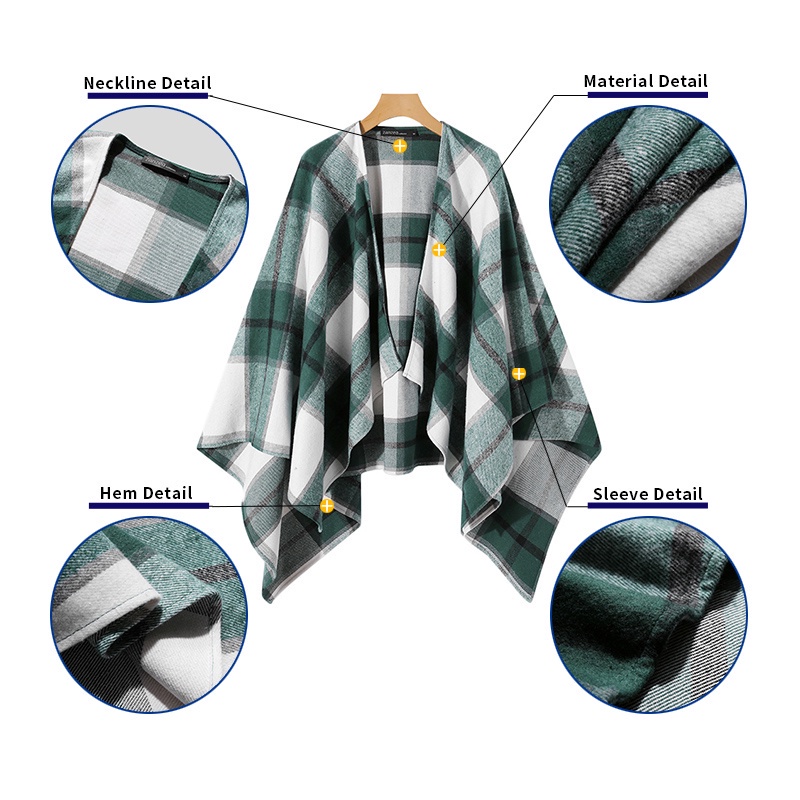 ▫◎Áo choàng ZANZEA dáng rộng cổ chữ V lai không cân xứng in họa tiết sọc caro đơn giản cho nữ | BigBuy360 - bigbuy360.vn