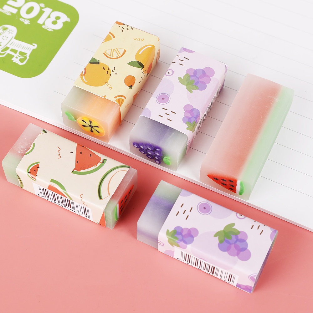 Bộ 2 Cục Tẩy Bút Chì Thiết Kế Hình Trái Cây Hoạt Hình Sáng Tạo