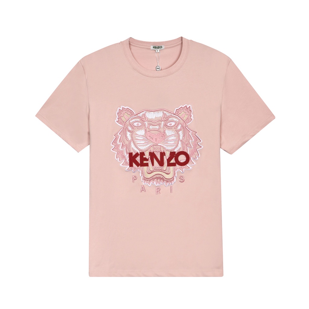 Áo Thun cotton Ngắn Tay Dáng Rộng Thêu Hình Đầu Hổ Cá Tính Thời Trang Cho Nam Nữ