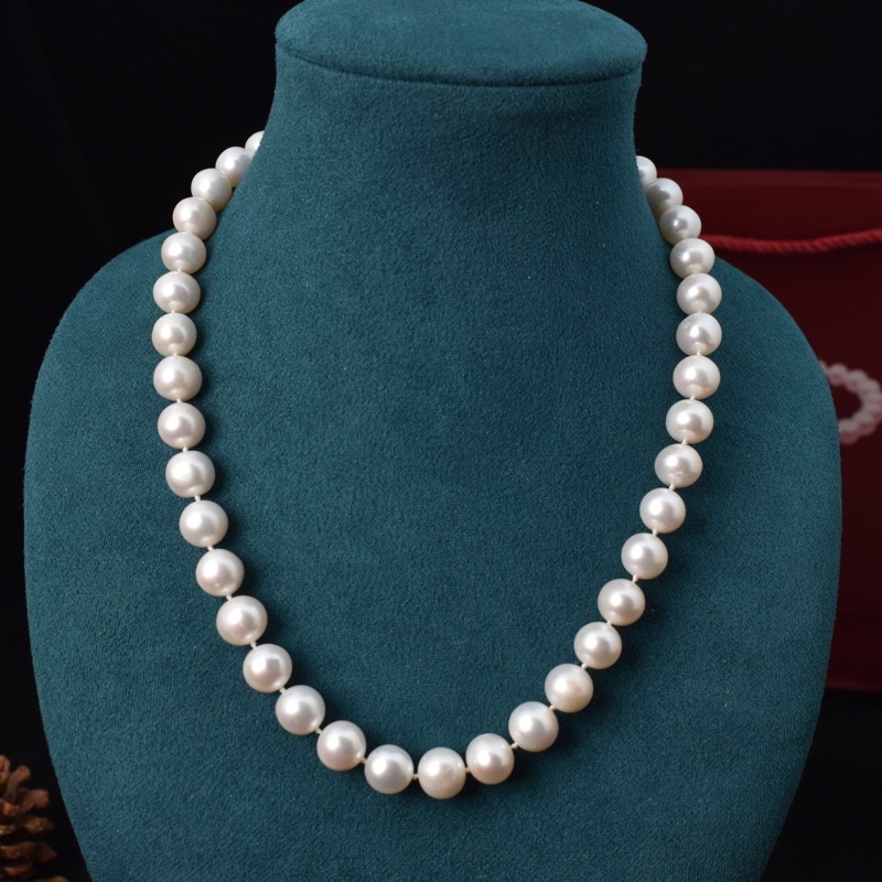 Chuỗi đeo cổ hạt tròn lớn 10ly bằng bạc 925