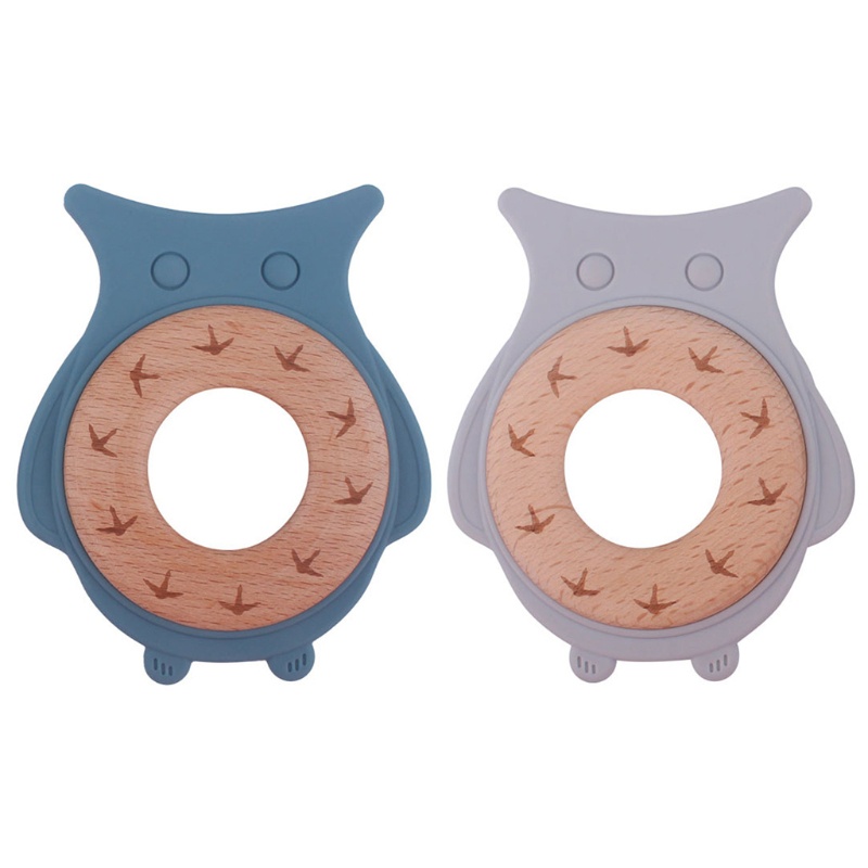Đồ Chơi Ngậm Nướu Hình Chim Cú Hoạt Hình Bằng Silicone Dành Cho Trẻ Em