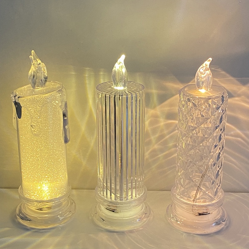 Đèn LED Giả Nến Sinh Nhật Mini Không Lửa Phát Sáng Trong Đêm Trang Trí Bàn Làm Việc