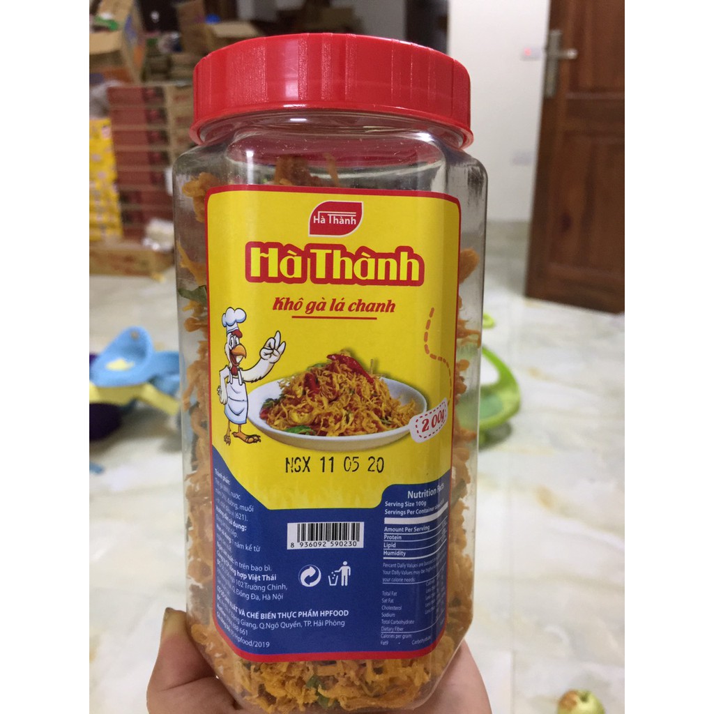 KHÔ GÀ LÁ CHANH HÀ THÀNH LỌ 200G