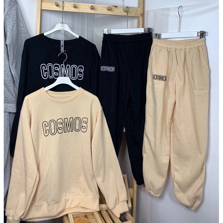 Bộ Nỉ COSMOST 3 Màu Đen Xám Be Hót Hot Hit From to Chất Siêu Đay Hàng Loại 1