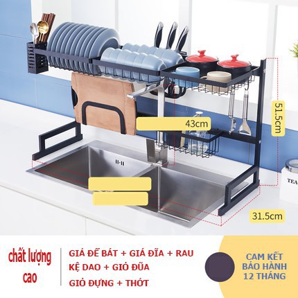 Kệ đựng chén bát đĩa đa năng, bằng inox cao cấp (đủ kích thước)