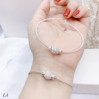 Kiềng cứng mặt cầu đá bạc ta cho nữ