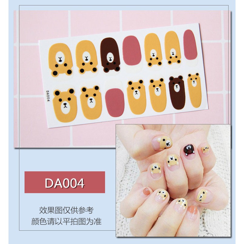 Bộ dán móng tay nail 14 sticker Cao Cấp Hàn Quốc