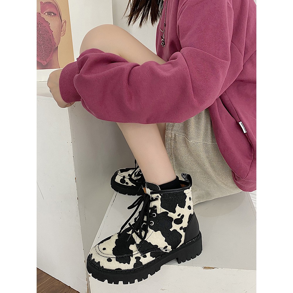 ( Sẵn 37 ) giày vằn bò sữa thu đông  phong cách đường phố | BigBuy360 - bigbuy360.vn