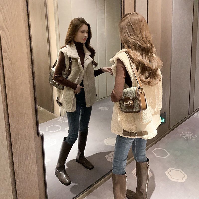 Áo Khoác Ghi Lê Vải Len Lông Cừu Dáng Rộng Thời Trang Thu Đông Hàn Quốc Cho Nữ 6 | BigBuy360 - bigbuy360.vn