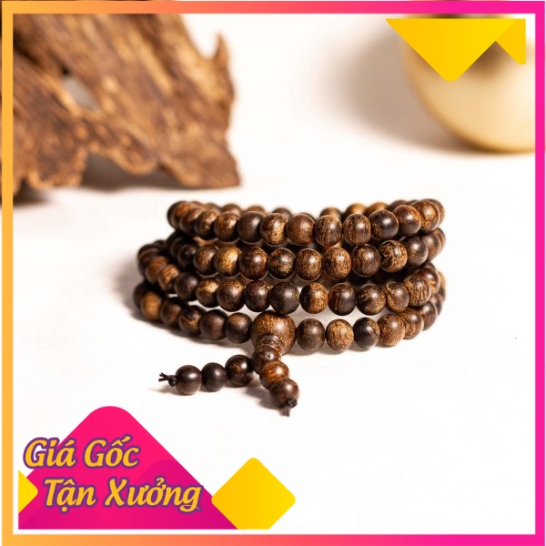 Vòng cuốn tay chuỗi 108 hạt trầm hương cho nam nữ vòng đeo tay 108 hạt trầm hương cho cặp đôi - shop_giahuong