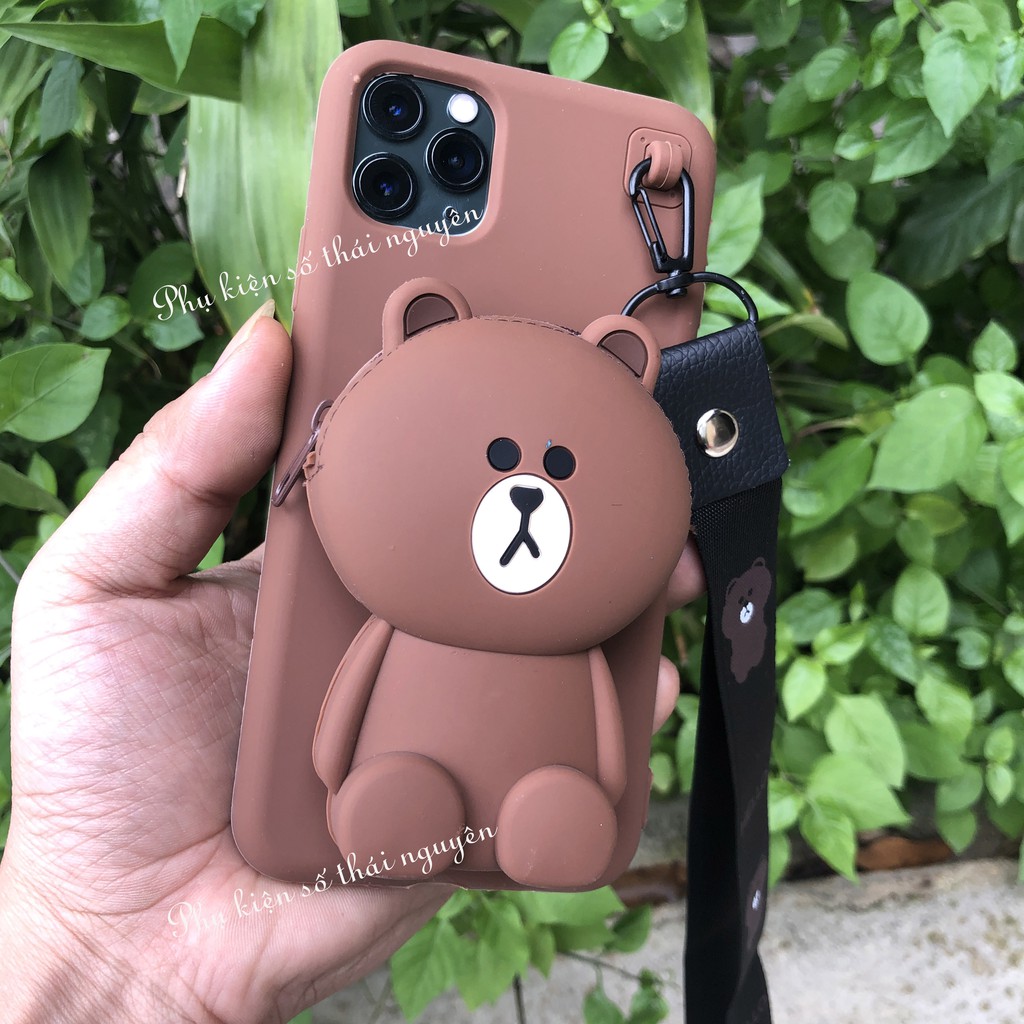 ỐP LƯNG IPHONE TÚI VÍ HÌNH THÚ KÈM DÂY DÀNH CHO IPHONE 11 / 11 pro / 11pro max - ỐP DẺO