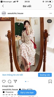 Set đầm hoa voan dáng dài nữ
