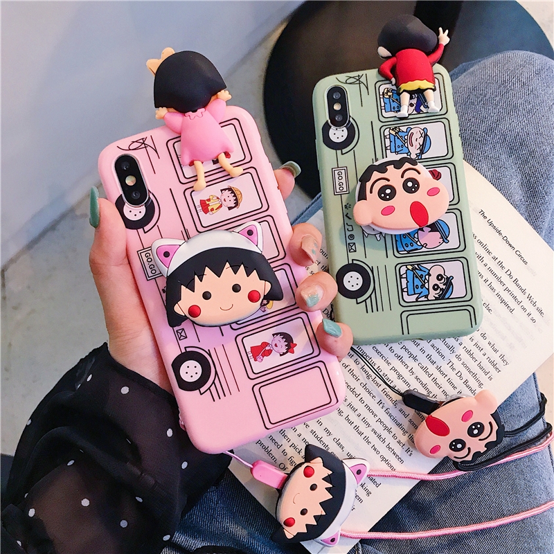 Ốp điện thoại OPPO in nhân vật Maruko Shinchan chibi dễ thương cho F11 A7 F9 F5 A57 A3S A5S F1S A83 A37 A39