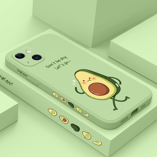 Ốp Điện Thoại Silicon Dẻo Họa Tiết Trái Bơ Cho IPhone 13 12 Mini Pro Max