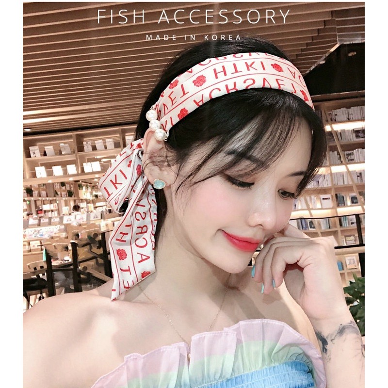 Cài tóc thời trang in chữ đính hạt - Băng đô tóc kiểu mới - Maben