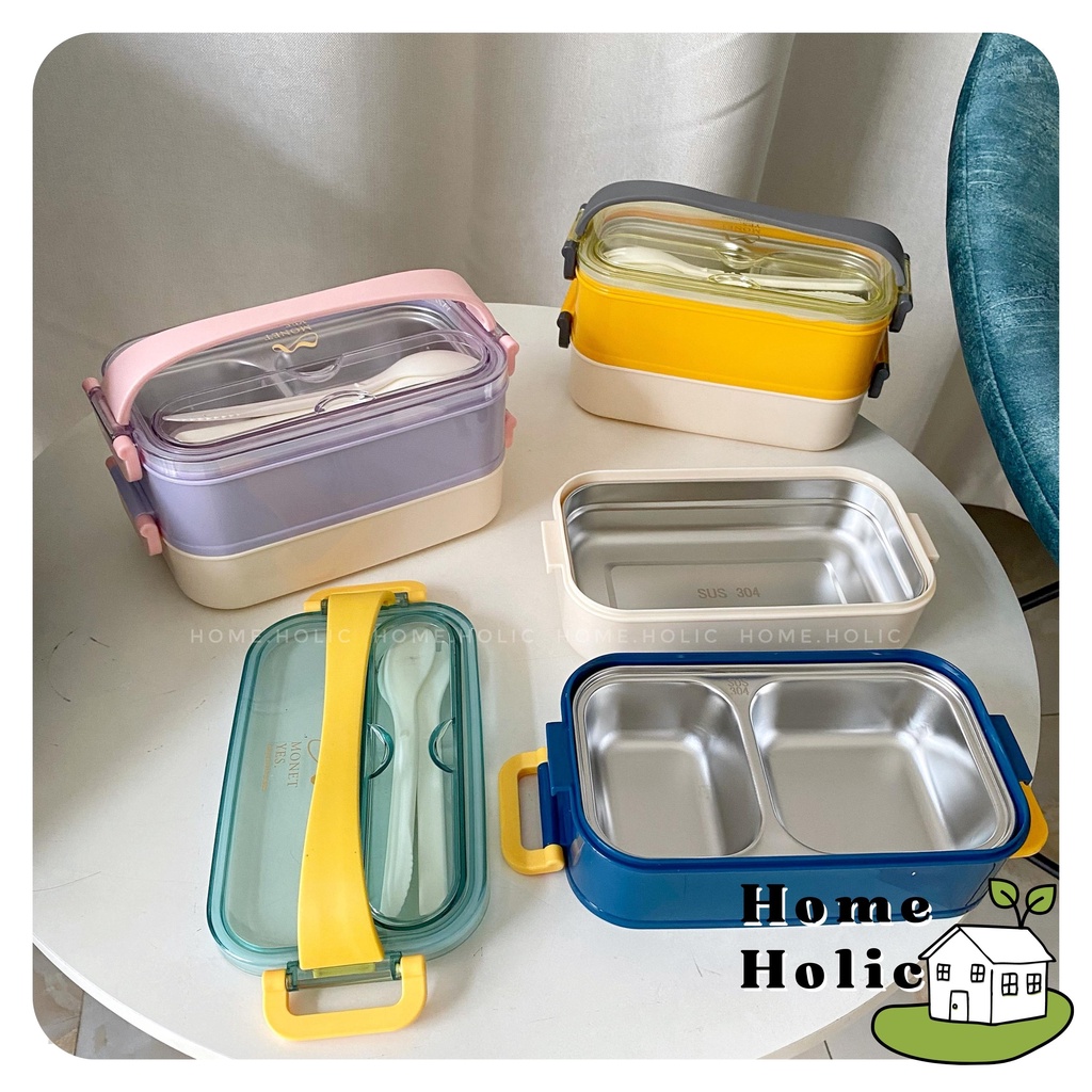 Hộp Đựng Cơm Trưa/ Đựng Đồ Ăn Văn Phòng Hai Tầng Giữ Nhiệt Pencil 2L HOME HOLIC