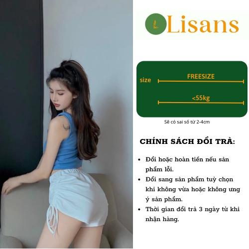 Quần đùi nữ mặc nhà lưng cao thể thao QSV001