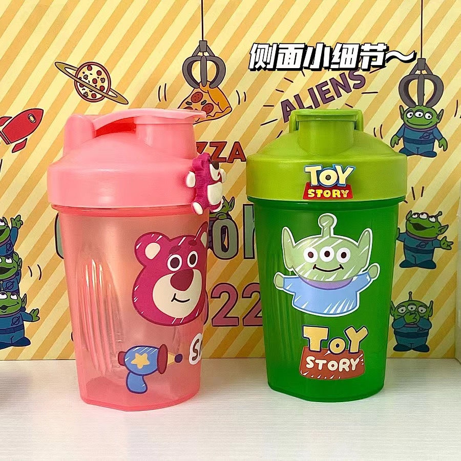 Bình Nước Cầm Tay Bằng Nhựa Màu Trơn In Hoạt Hình Toy Story Dễ Thương