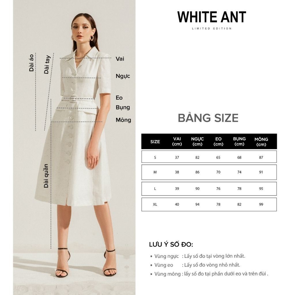 Áo Khoác Blazer Công Sở Nữ WHITE ANT QUENNA COLLAR - K JACKET Thiết Kế Tay Ngắn, Túi Vêch Kèm Đai Eo Lịch Lãm 180500051