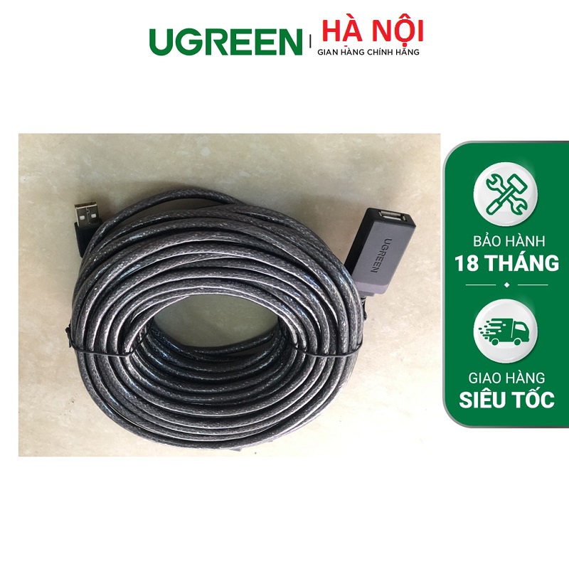 Cáp Nối Dài USB 2.0 5M, 10M, 15M, 20M, 25M, 30M UGreen US121 - Hàng Chính Hãng, Chipset Cao cấp