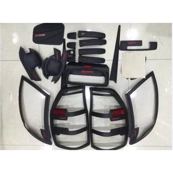 🔥 Freeship 🔥 Bộ ốp tay hõm cửa nhựa đen/mạ crom xe Ranger cao cấp/ Phụ kiện làm đẹp, đồ chơi xe Ford Ranger