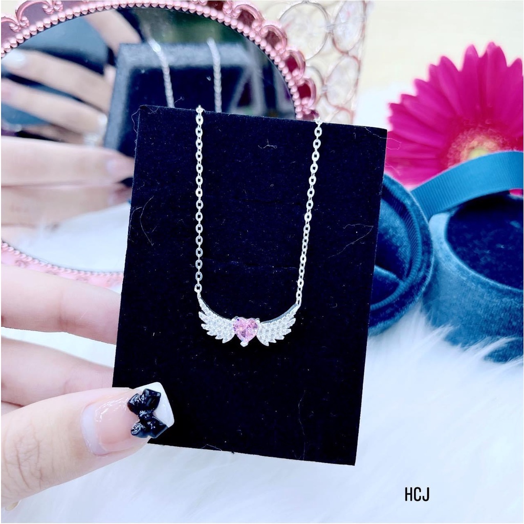 Dây chuyền cánh thiên thần đính đá chuẩn bạc ta sáng đẹp - Kho sỉ bạc Nhất Linh